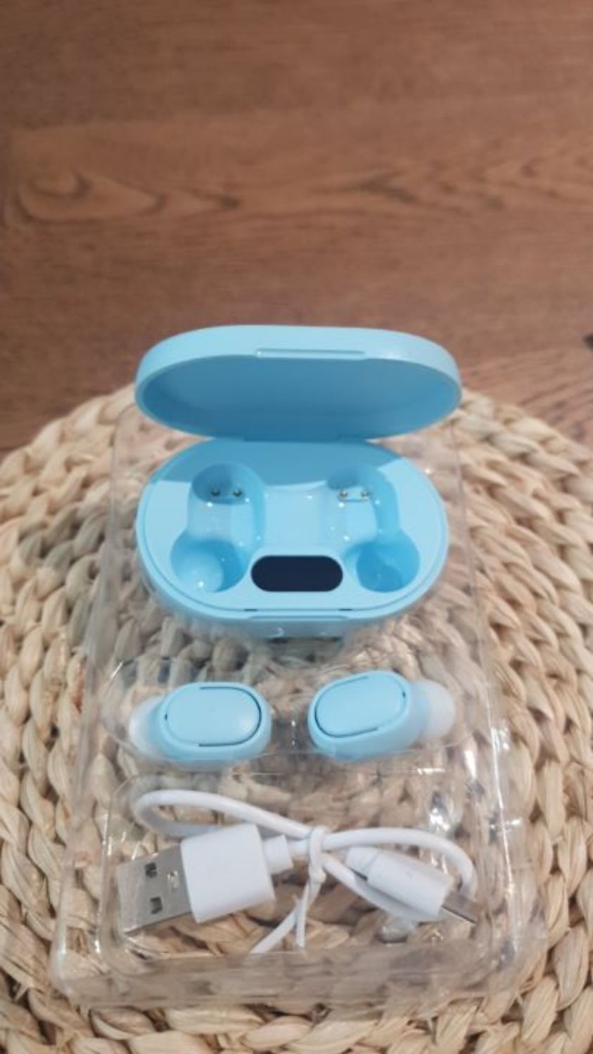 אוזניות אלחוטיות עם Bluetooth בצבע תכלת