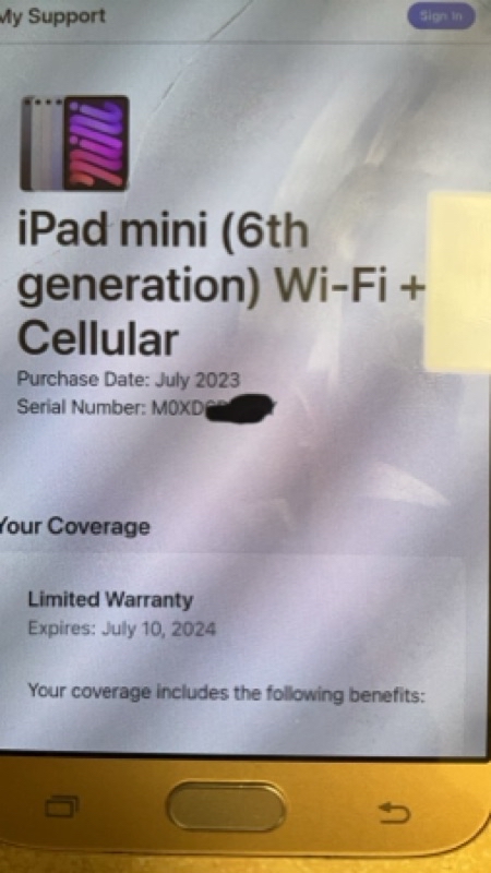 Selling my brand new ipad mini 6 wifi+cell 256gb Rose gold warranty till july2024 i am re…