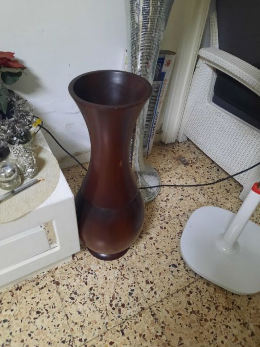 למכירה אגרטל עץ אורך 77 סיימ מהגוני חום