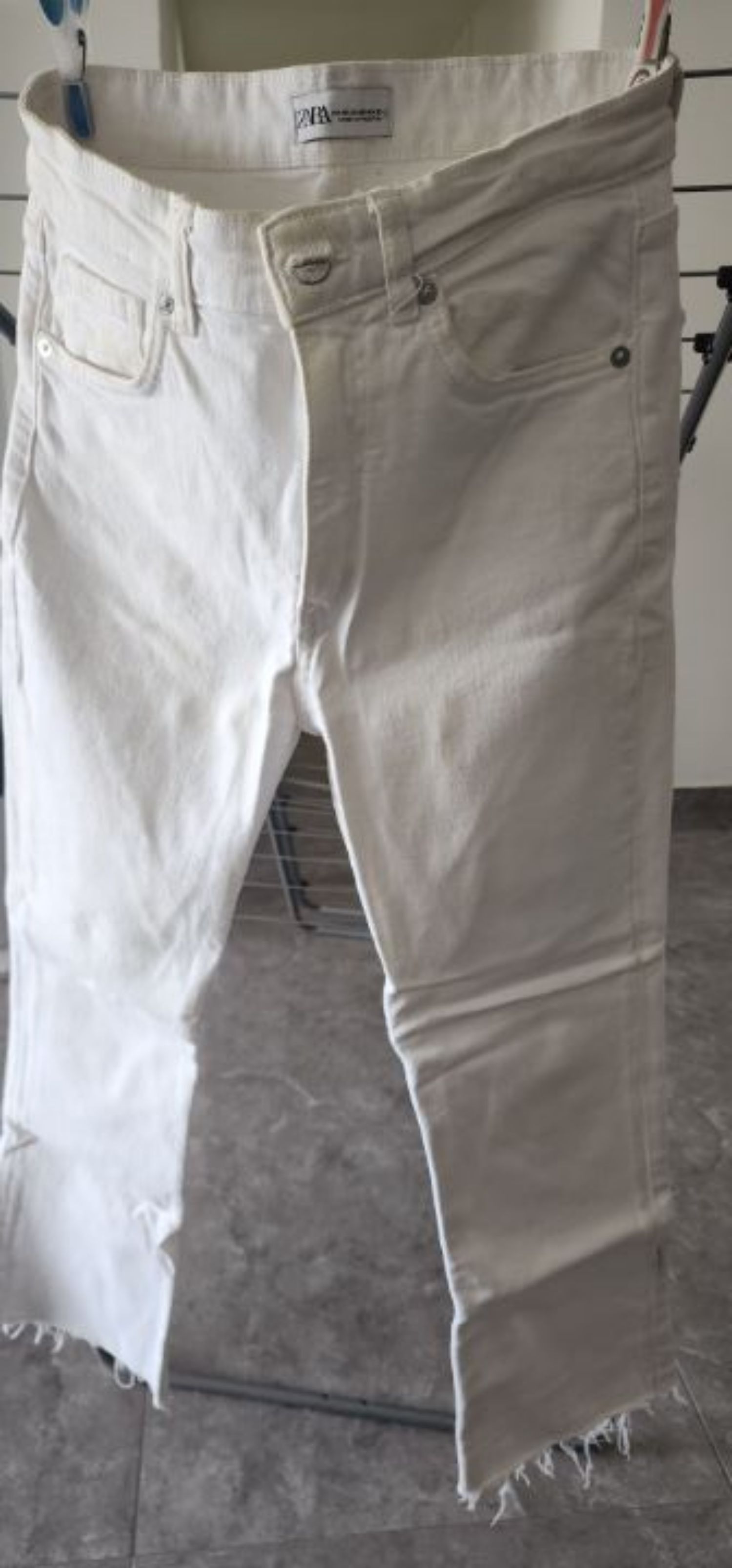 zara גינס לבן